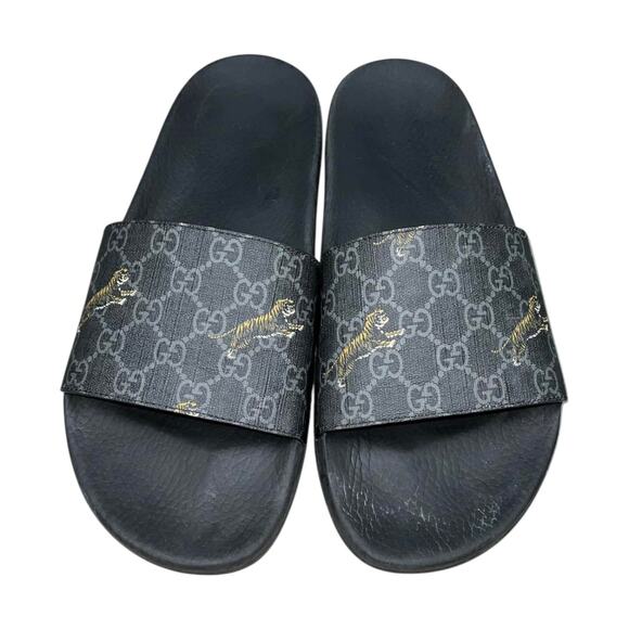 Gucci GG Supreme Tiger Slide Sandals Men's Size 7 Summer Casual Slip On - Picture 1 of 8